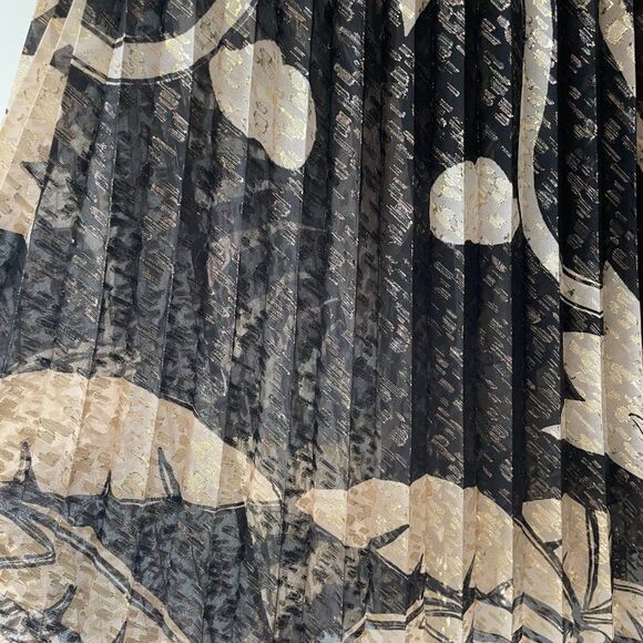 Johanna Ortiz Runway SS22 Espacio Sideral Midi Dress Sheer Caribe Ecru Black 4 - Picture 5 of 11